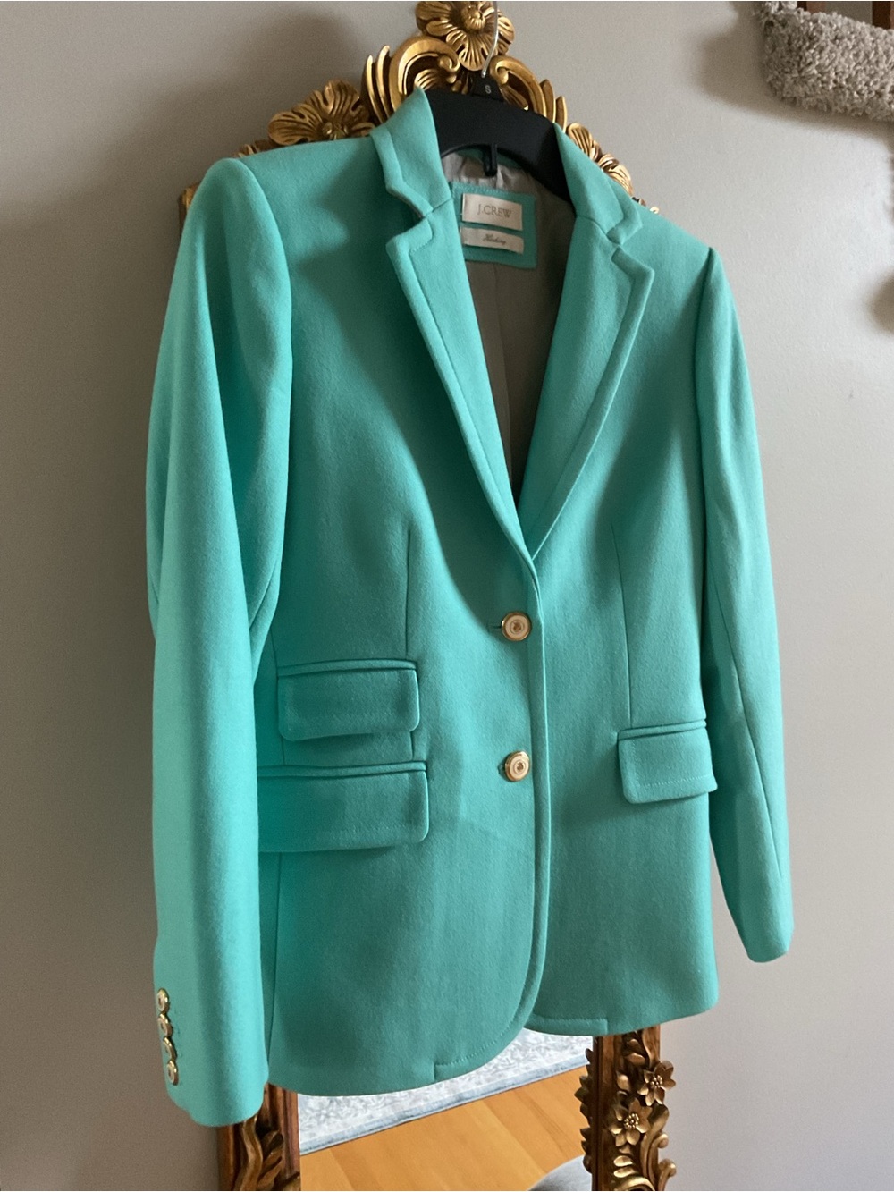J Crew 100% Wool Women's Teal Tailored Blazer - Jacket size 6
